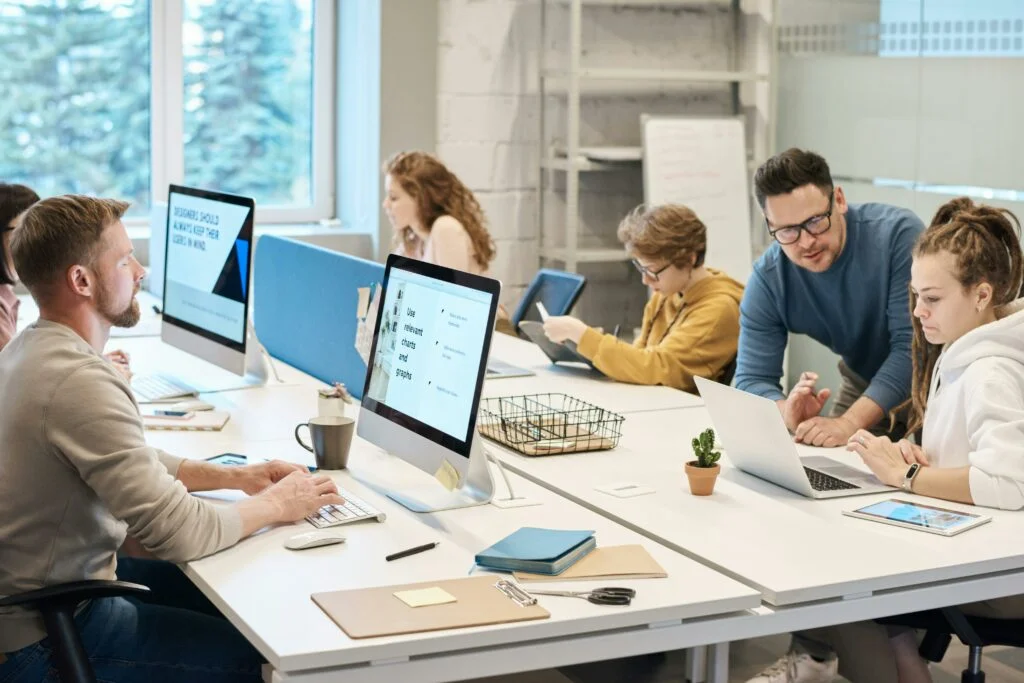 professionals working with cloud solutions
