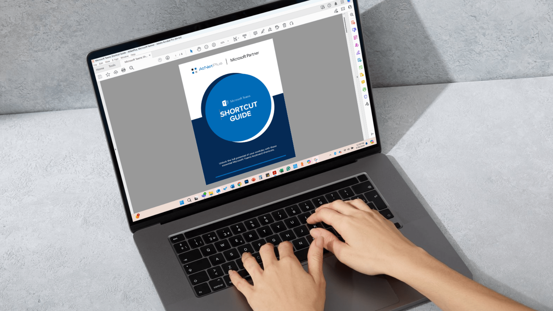 AtNetPlus Microsoft Teams Shortcut Guide mockup, free downloadable resource