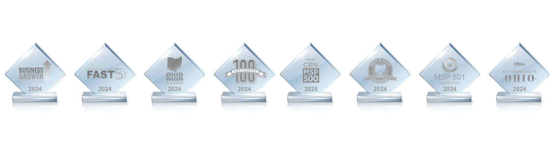 Awards and recognitions received by AtNetPlus: Business Growth Awards, Crain's Fast 50, Ohio Success Awards, The Weatherhead 100, CRN MSP 500, Best in Ohio, MSP 501, Best Workplaces in Ohio.